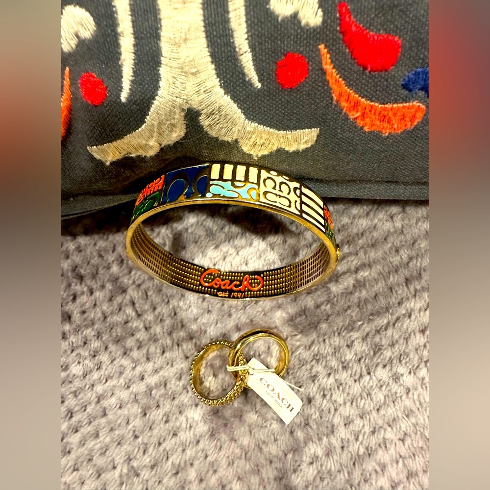 COACH golden tone bracelet (OS) and the ring (size 6)